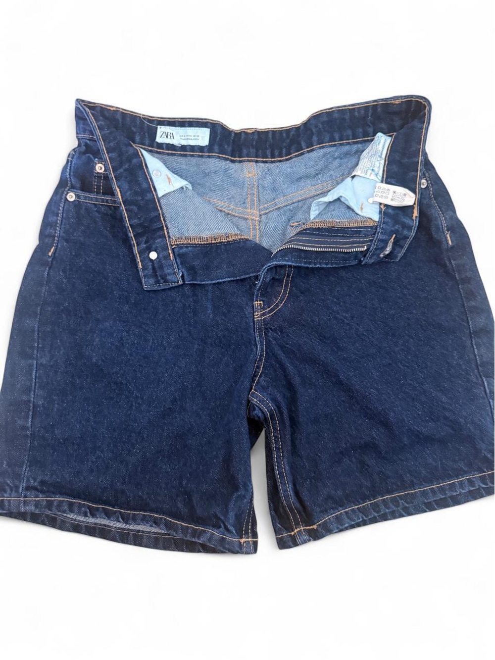 Zara Dark Indigo Denim Shorts - Dark Blue